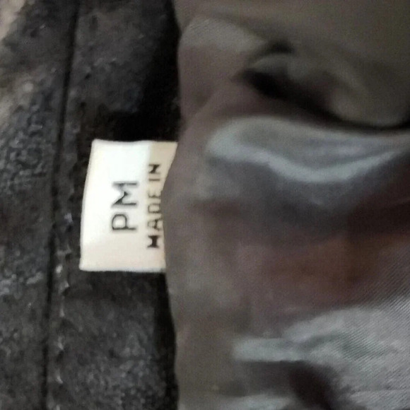 LEVI'S VINTAGE Womens SUEDE Leather Zip Front penny lane Black med Dark Academia - Picture 16 of 16